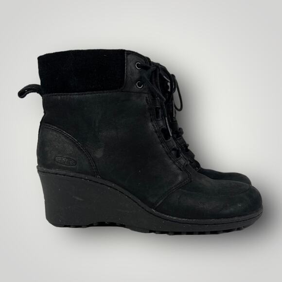 Keen Akita Leather Lace-Up Wedge Ankle Boot Size 7 - Picture 8 of 8